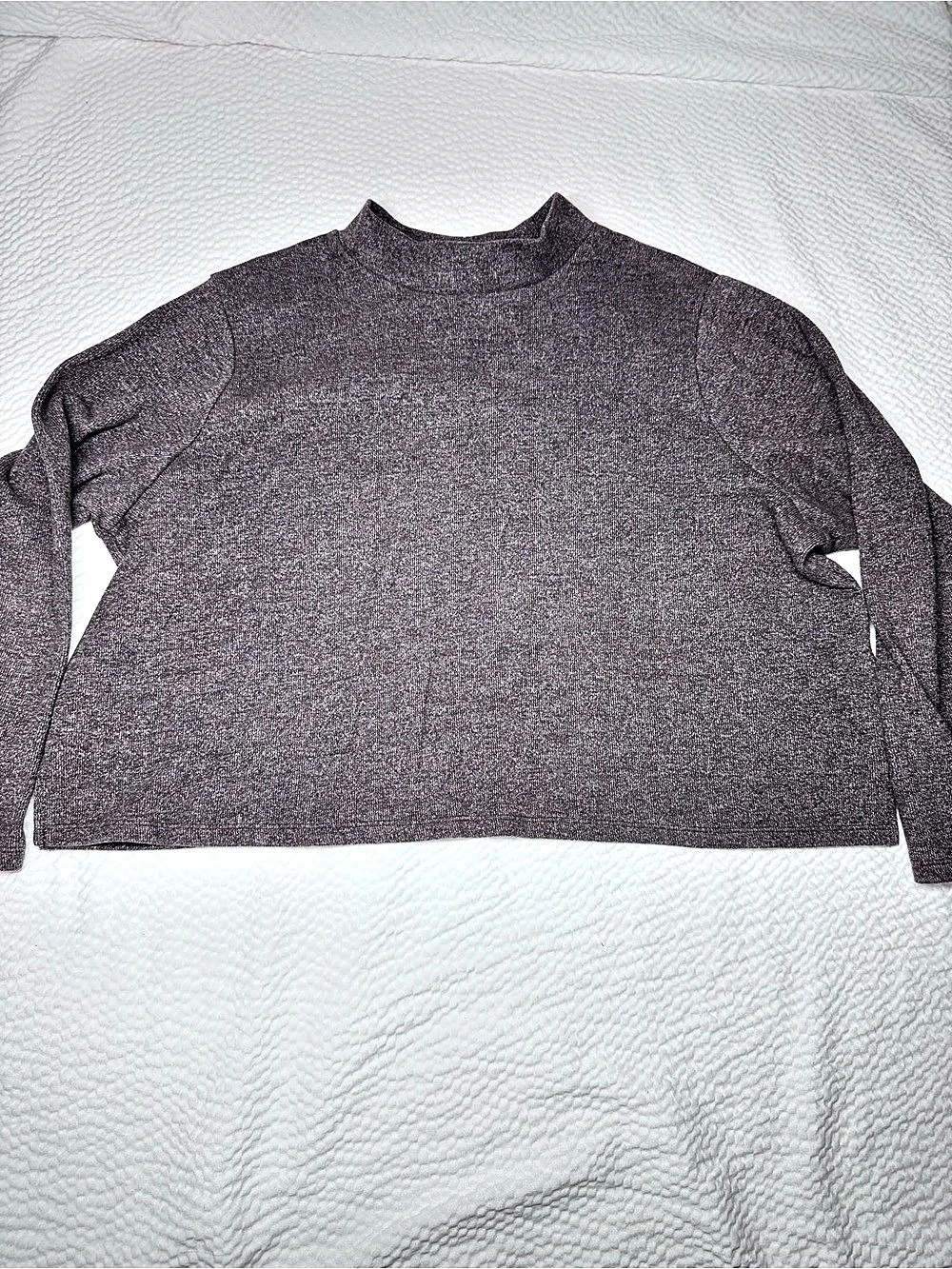 Old Navy XXL Heather Brown Cropped Mock Neck Sweater